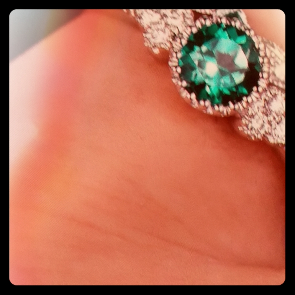 Women Crystal Gem Ring Finger Rings size 6